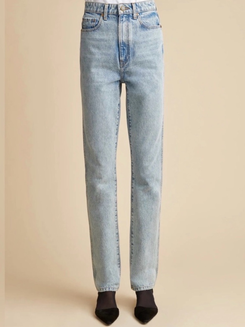 KHAITE Daria Jeans Size 25 - High Rise Slim Straight Light Wash Denim EUC